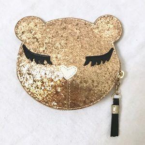 Furla Allegra Gold Glitter Coin Purse / Wallet